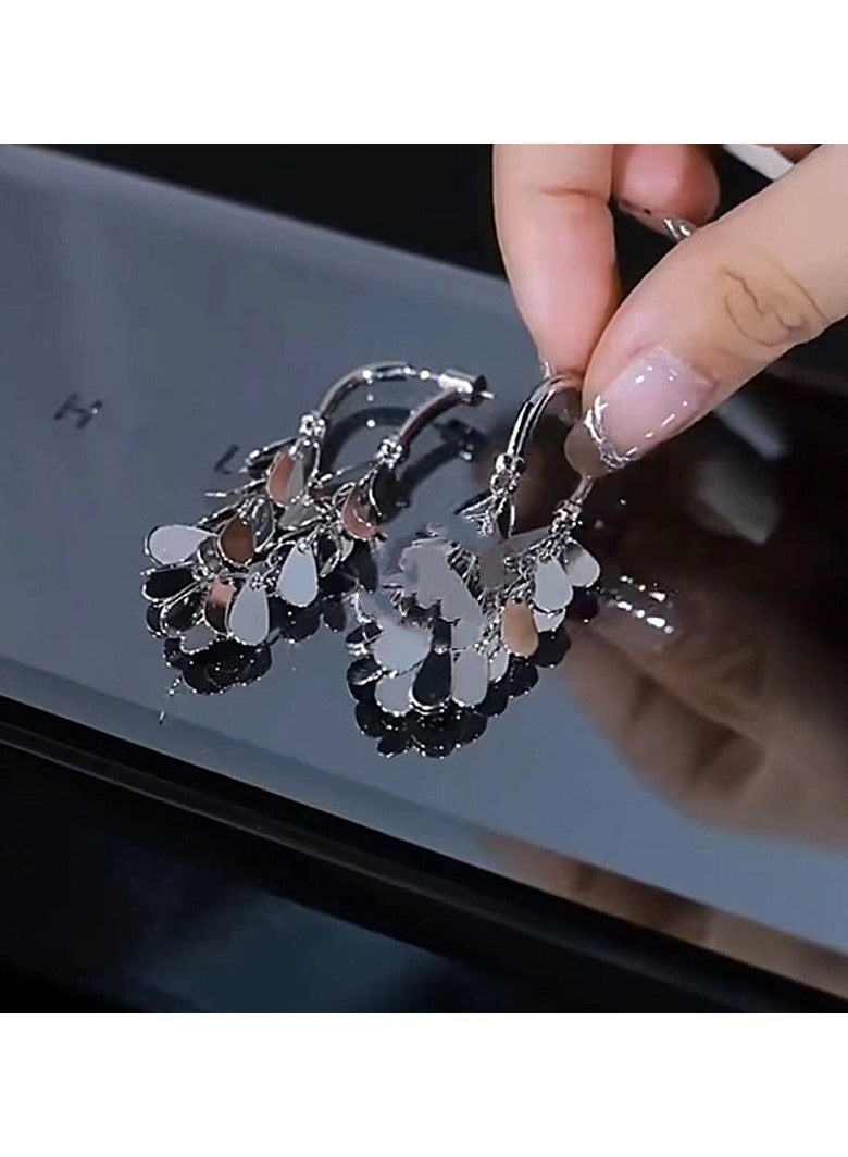 Fashion Silver Coloured Silver Pin Earrings Earrings  - Image 1