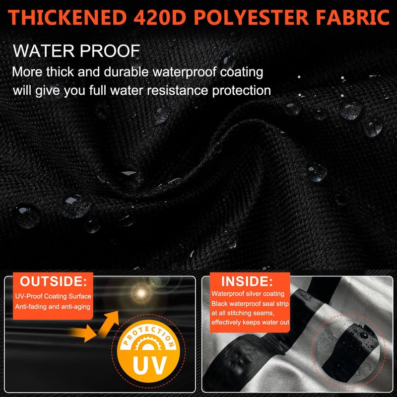 Aibiley Bike Storage Shed with Rain Cover,2X Sturdy 420D Polyester Cloth,Waterproof Outdoor Bicycle 2-3 Bikes Tent,Waterproof Zipper,Garden Tools,Toys,Backyard Mowers Shelter,8X Windproof Ropes - Image 3