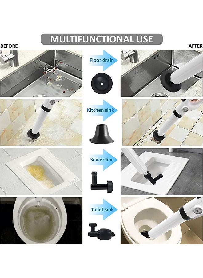 Arabest Toilet Plunger, Electric Toilet Clog Remover Drain Unblocker, High Pressure Air Drain Blaster, Cordless Powerful Pneumatic Dredge Unclogger Cleaner for Bathroom/Bathtub/Floor Drain/Sewer/Clogged Pipe  - Image 3