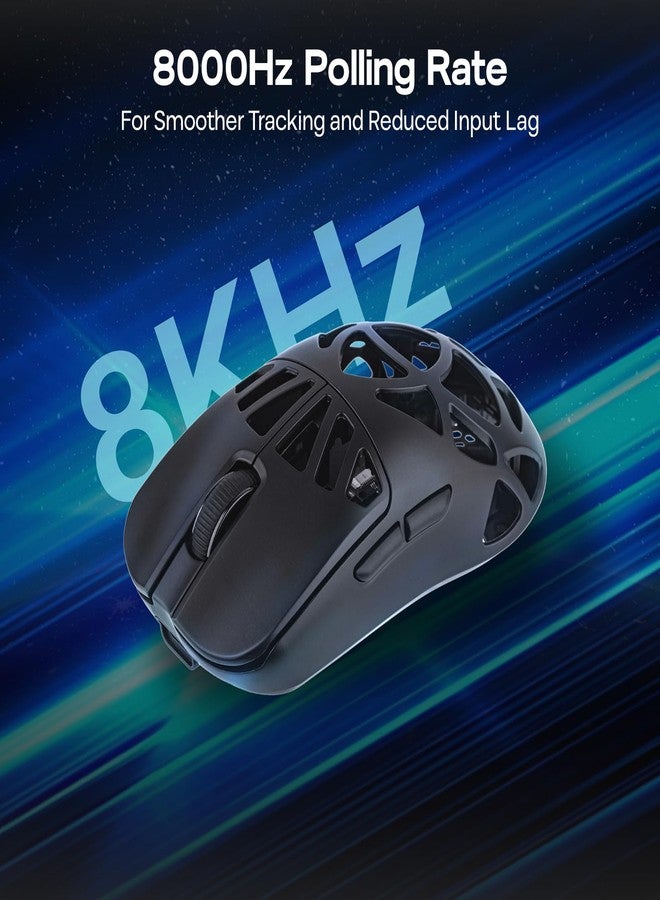 EPOMAKER Carbon X Wireless Gaming Mouse, 400 to 30,000 DPI Adjustable, PAW3950 Sensor, 50g Lightweight, Carbon Fiber Shell, 2.4G/BT/USB-C Rechargeable Wireless Mouse for PC/Mac/Linux (Black) - Image 4