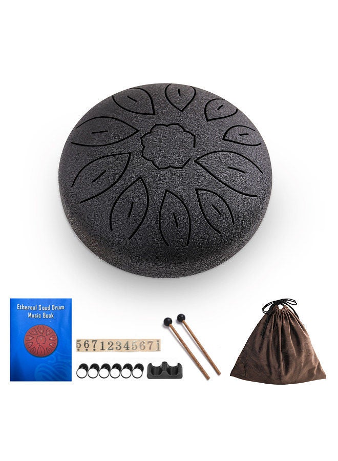 Generic 6-Inch Steel Tongue Drum 11 Notes Handpan Drum C Key with Drum Mallet Finger Picks Percussion Musical Instruments for Meditation Yoga - Image 3
