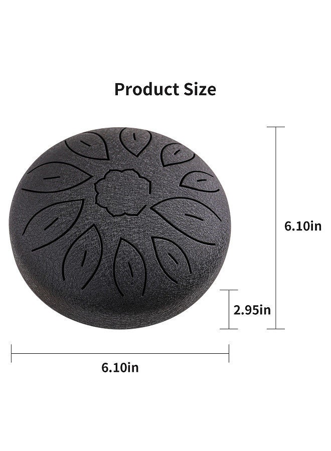 Generic 6-Inch Steel Tongue Drum 11 Notes Handpan Drum C Key with Drum Mallet Finger Picks Percussion Musical Instruments for Meditation Yoga - Image 4