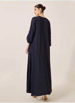 Styli Embroidered V-Neck A-Line Jalabyia  - Image 5