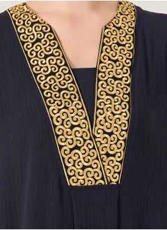 Styli Embroidered V-Neck A-Line Jalabyia  - Image 4
