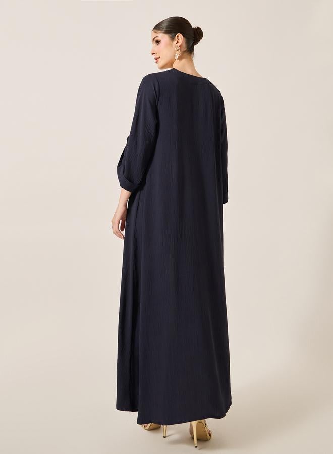 Styli Embroidered V-Neck A-Line Jalabyia - Image 5