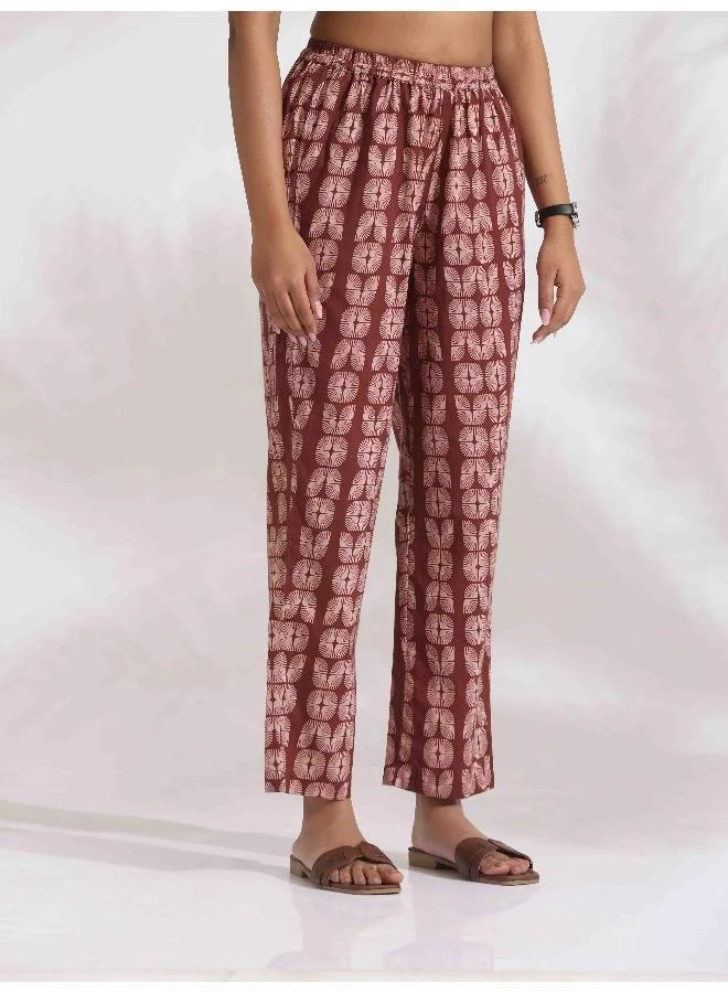 trueBrowns trueBrowns Brown Cotton Solid Kurta Co-ord Set