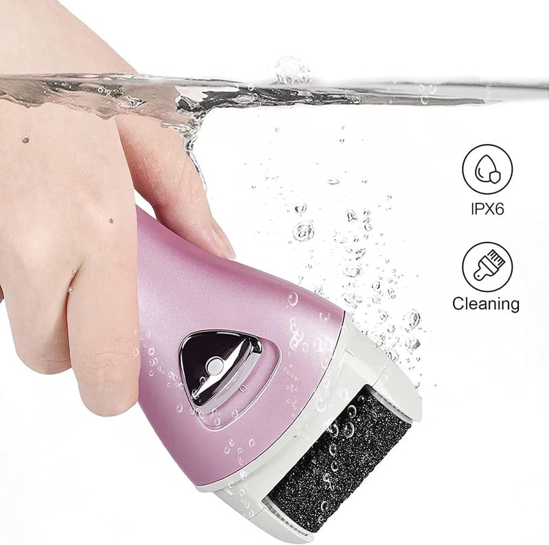 pritech Electric Feet Callus Removers Rechargeable,Portable Electronic Foot File Pedicure Tools, Electric Callus Remover Kit,Professional Pedi Feet Care Perfect for Dead,Hard ed Dry Skin（PINK） - Image 3