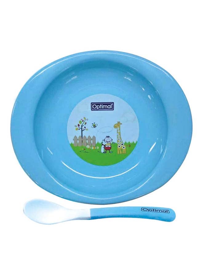 Optimal Feeding Plate With Silicone Tip Spoon, 4M+, Assorted - Image 1