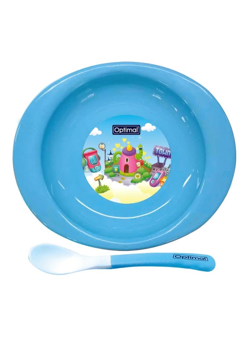 Optimal Feeding Plate With Silicone Tip Spoon, 4M+, Assorted - Image 2