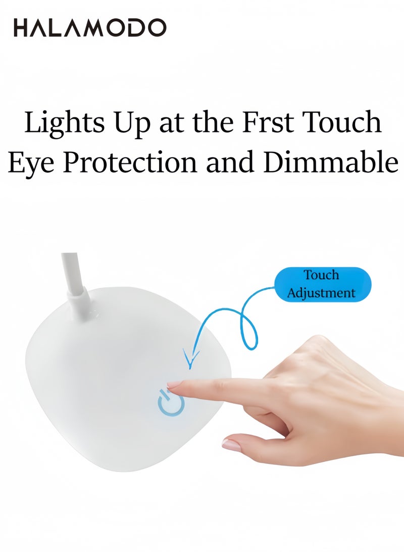 Desk Lamp LED Desk Light with 3 Color Modes Touch Control Stepless Dimming Table Lamp Touch Control Eye Caring Flexible Gooseneck Portable Reading Light for Dorm Study Office Bedroom - Image 3