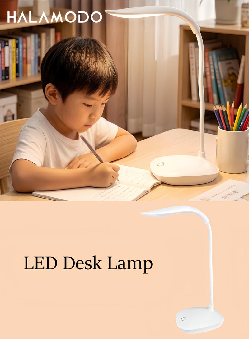 Desk Lamp LED Desk Light with 3 Color Modes Touch Control Stepless Dimming Table Lamp Touch Control Eye Caring Flexible Gooseneck Portable Reading Light for Dorm Study Office Bedroom - Image 1