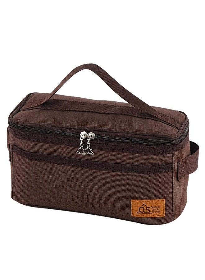 CfoPiryx Camping Travel Cooking Utensils Organizer Travel Bag with Net Pockets, Portable Pouch for BBQ Camp Cookware Kitchen Kit,13x5.1x4.9inch (Oxford Cloth, Nylon, Metal) - Image 1