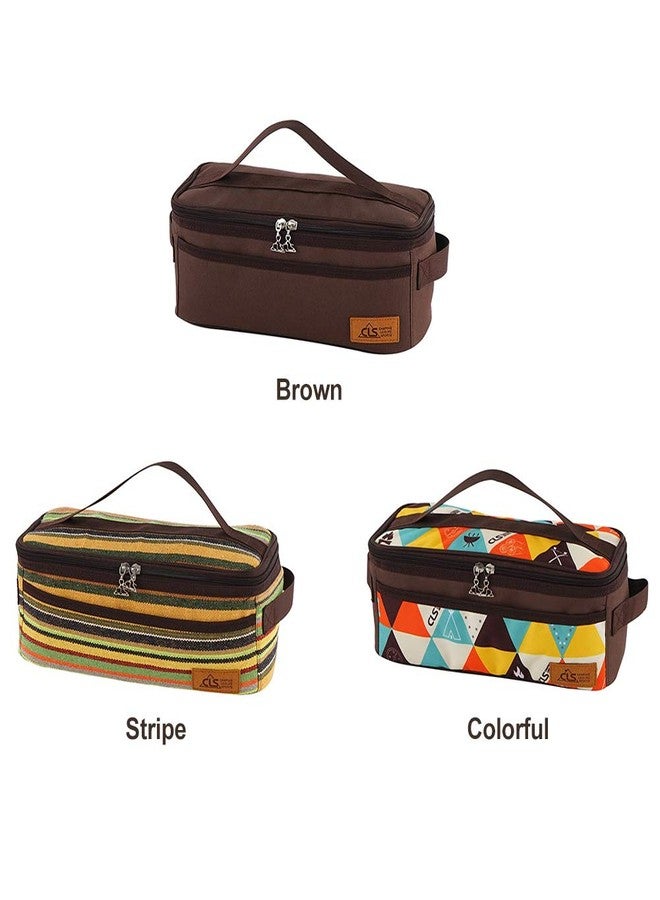 CfoPiryx Camping Travel Cooking Utensils Organizer Travel Bag with Net Pockets, Portable Pouch for BBQ Camp Cookware Kitchen Kit,13x5.1x4.9inch (Oxford Cloth, Nylon, Metal) - Image 5