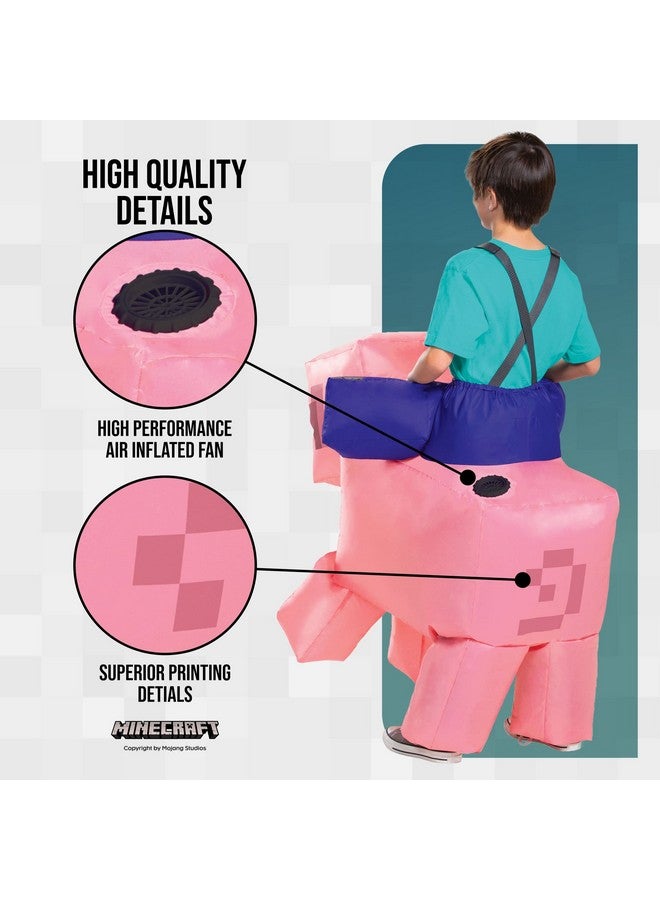 Disguise Pig Ride On Minecraft Kids Inflating Costume Jumpsuit with Fan, Up to Size (7-8) - Image 4