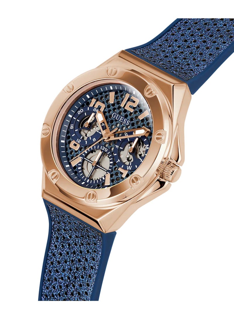 GUESS Women Blue Rose Gold Tone Multi-function Watch GW0620L3 - 40mm - Image 2