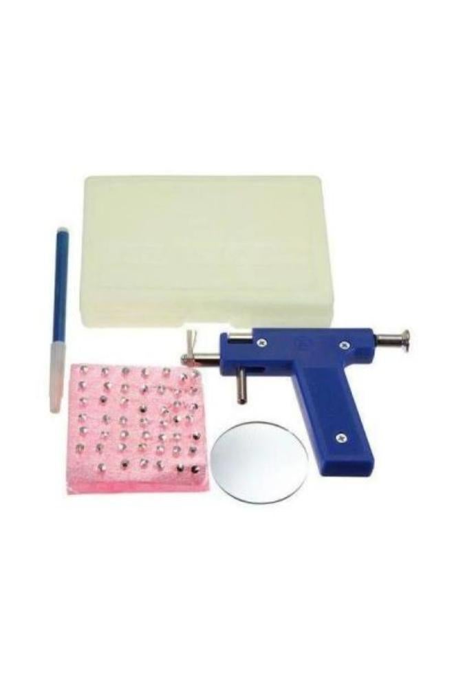 Stylish Ear Piercing Kit for Beginners and Teens – 5-Piece Jewelry Tool Set with Trendy Blue Pink Beige Accents and Hypoallergenic Stainless Steel - Image 1
