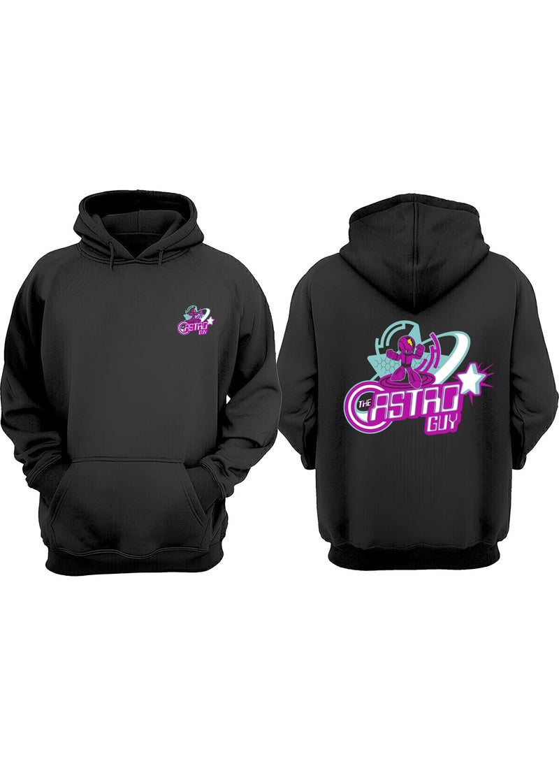 The Wert - Astro Guy Design Front Back Printed Regular Fit Black Sweatshirt - Image 1