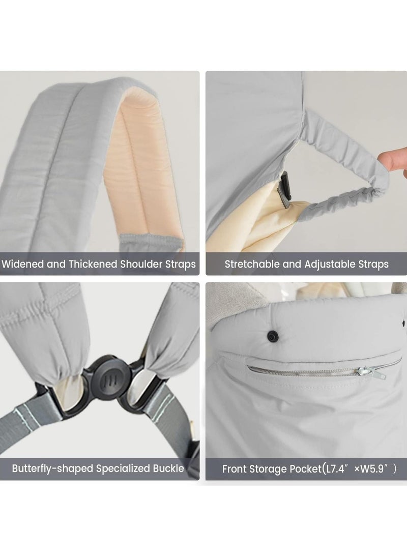 AUTOYSUR Baby Carrier,baby holder,Baby Sling Newborn to Toddler,Baby Carrier Wrap,Adjustable Holder Portable Convertible Front and Back Backpack Carry for Infants Toddlers Babies(Grey) - Image 4