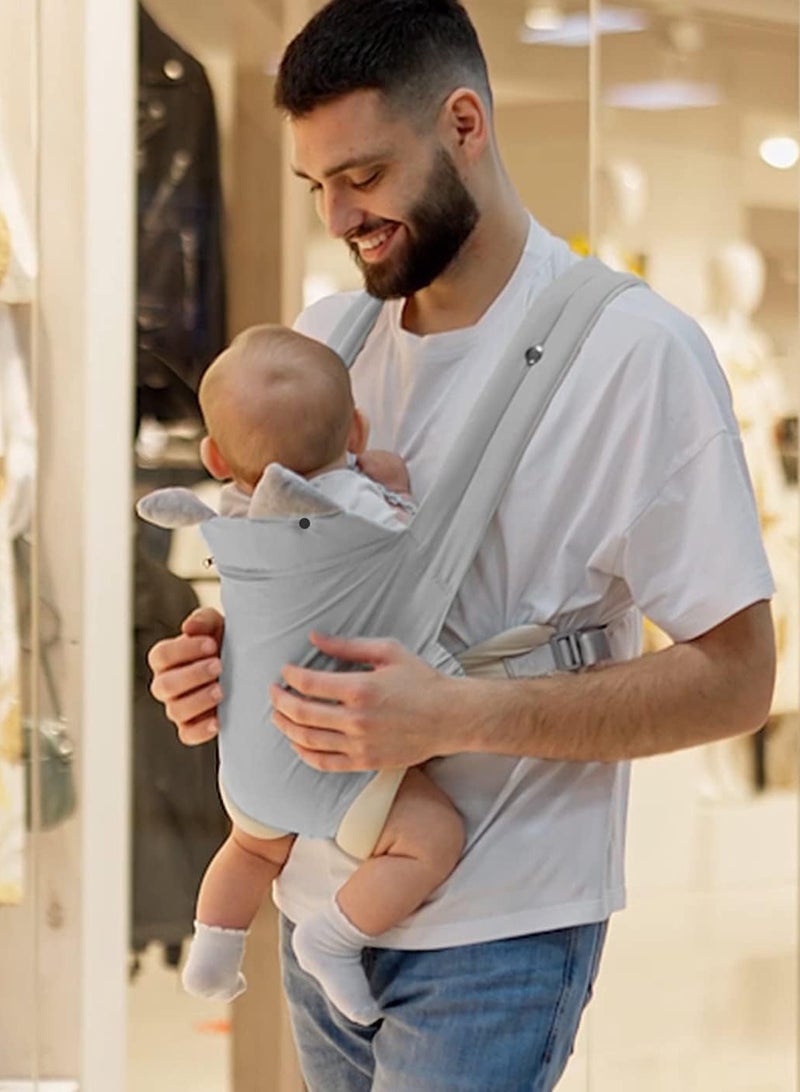 AUTOYSUR Baby Carrier,baby holder,Baby Sling Newborn to Toddler,Baby Carrier Wrap,Adjustable Holder Portable Convertible Front and Back Backpack Carry for Infants Toddlers Babies(Grey) - Image 2