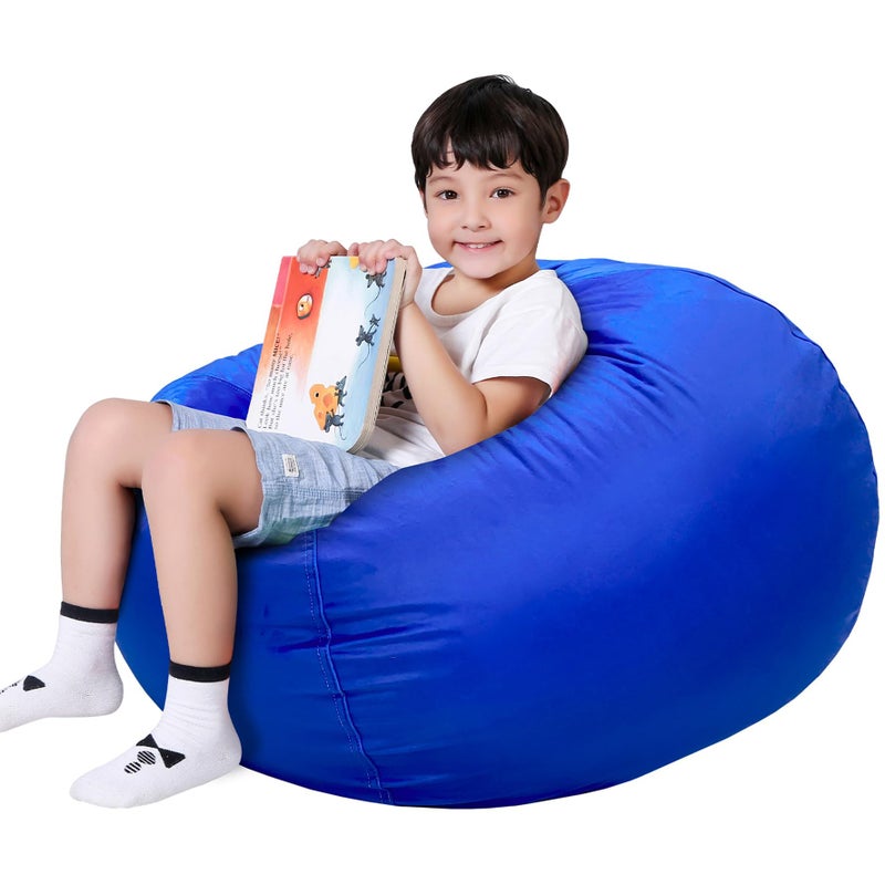 Lukeight Stuffed Animal Storage Bean Bag Chair Cover Premium Velvet Organizer with YKK Zipper Holds 80 Plush Toys Washable Kids Room Decor No Filling XLarge