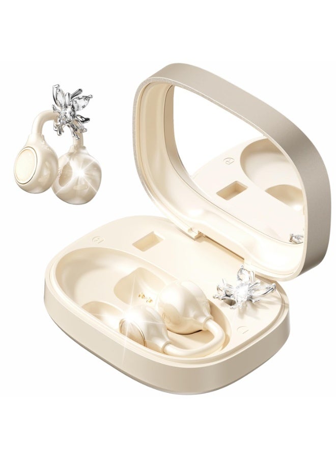 جي لي ريو Jliyru clip-on Open Ear Earbuds With Detachable Butterfly Earrings