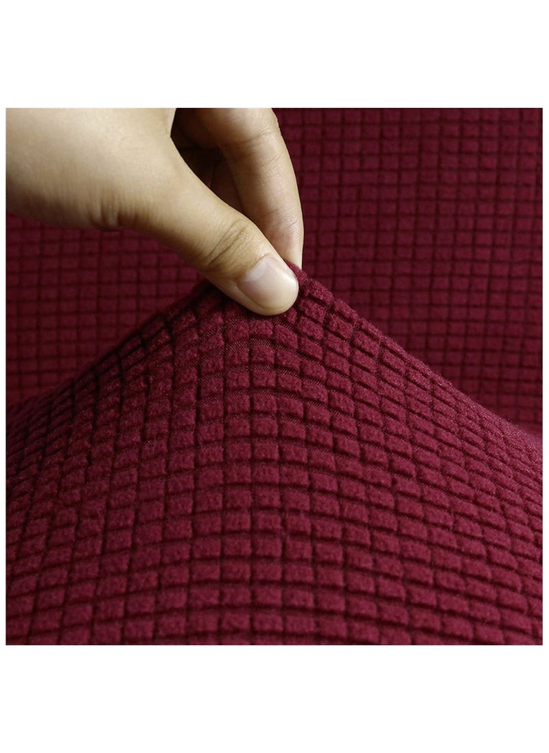 Fabienne Stretch Fit 4-Seater Sofa Cover Soft Brushed Fabric Couch Cover Exquisitely Full Coverage Furniture Protector Slipcover Four Seater Fits on Standard and Recliner Sofa 235-300cm Size Burgundy  - Image 3