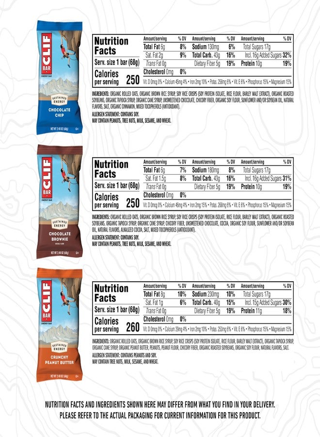 CLIF BAR - Energy Protein Bars - Variety Pack - 6 Flavors - Made with Organic Oats - Energy Bars - Non-GMO - (16 Pack) - Image 5