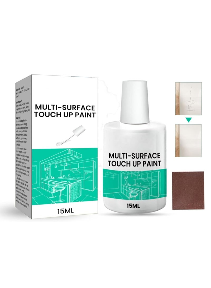Suntown White Touch Up Paint, Multi Surface Touch Up Paint Pen, White Paint Pen with Sandpaper, Appliance Paint & Porcelain Touch Up Repair Kit, for Chips, Scratches, Interior and Exterior House Paint, 15ML - Image 1