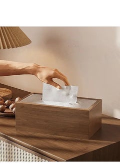 Generic Chinese Style Wooden Tissue Box with Acrylic Lid, Affordable Luxury Office Tissue Organizer, Multi-function, IR  - Image 1