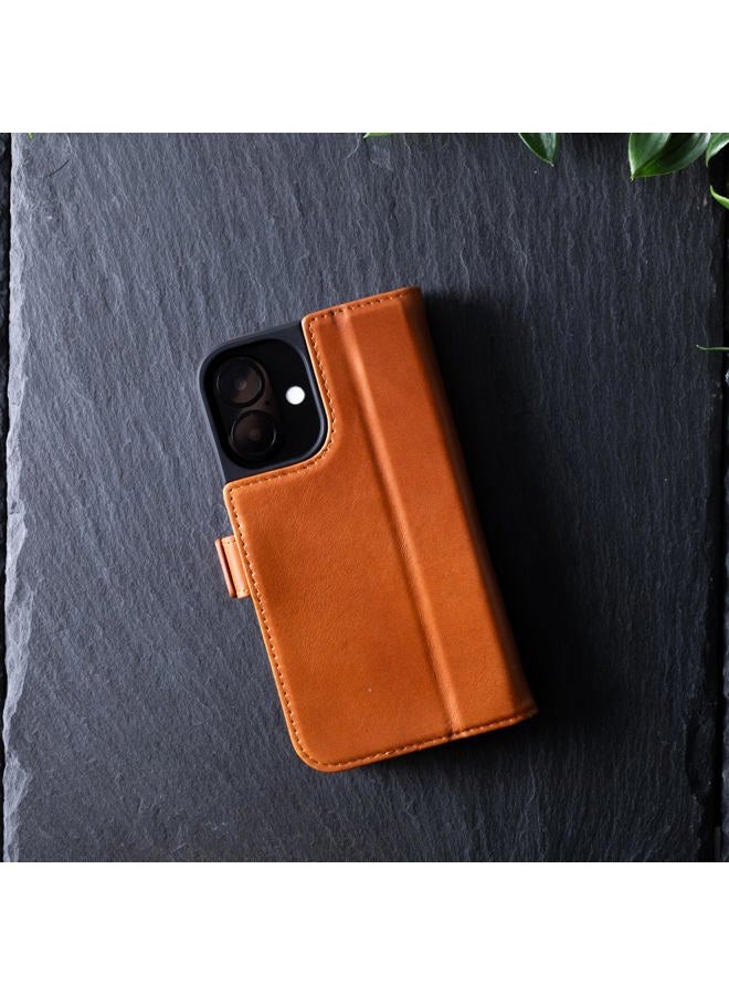 Snakehive Leather Wallet for iPhone 16 - Real Leather Wallet Phone Case with Viewing Stand and Card Holder - Flip Folio Cover with Card Slots (Smooth Tan) - Image 3