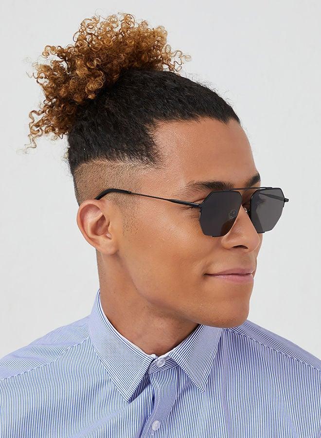 30Sundays MEGÈVE,Men Sunglasses, Geometric Sunglasses, UV Protection: UV400 (Black,Gray) - Image 5