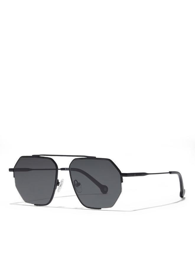 30Sundays MEGÈVE,Men Sunglasses, Geometric Sunglasses, UV Protection: UV400 (Black,Gray) - Image 1