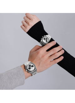 NAVIFORCE Matching Chronograph Watch Set with Multi Function Display Stainless Steel Strap Water Resistant Timepiece for Couples  - Image 4