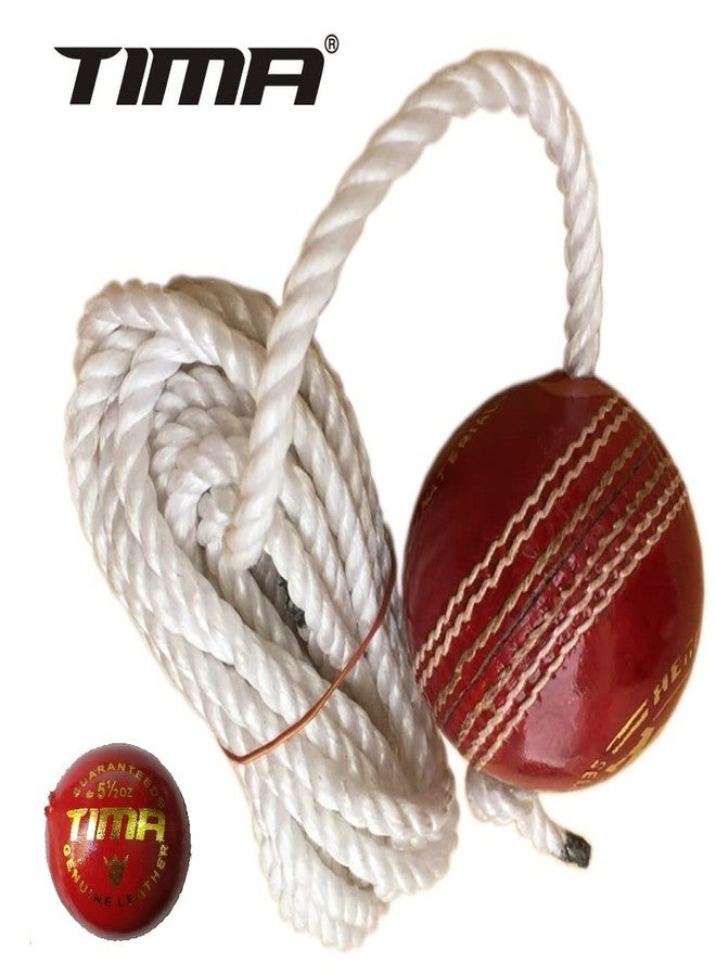 TIMA White String Leather Practice Hanging Cricket Ball for Knocking Practice - Image 4