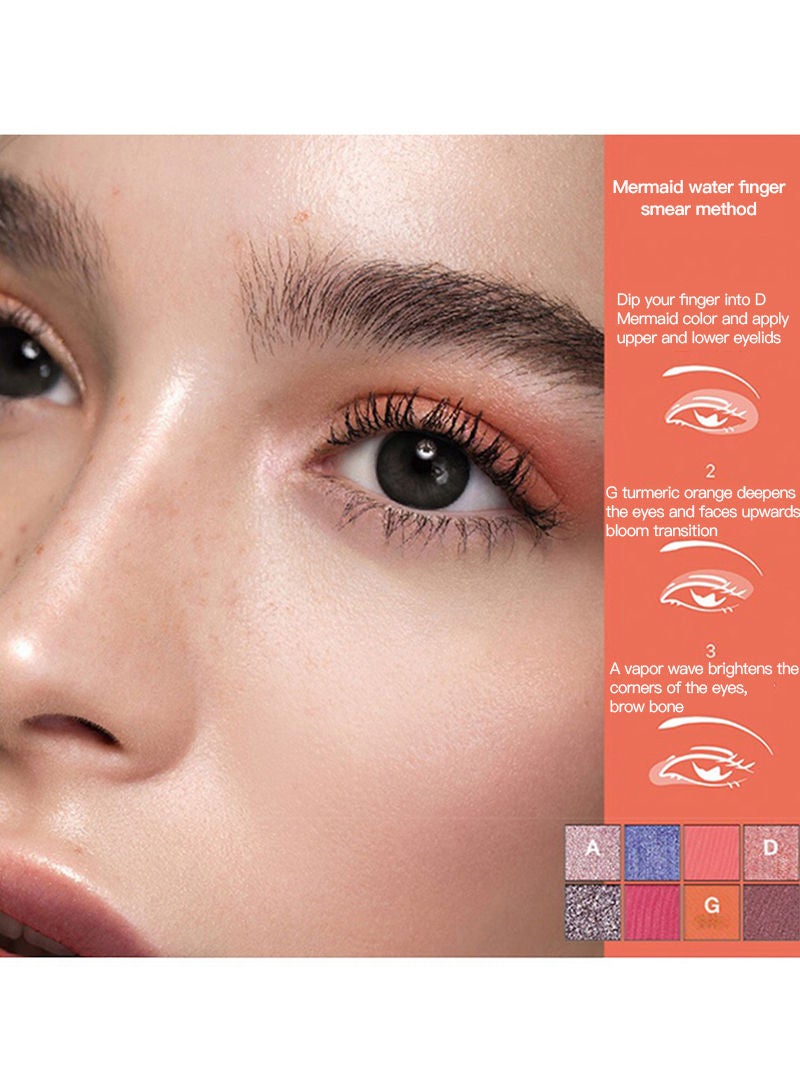 REC Player Multi-control Eye Shadow Plate Eye Shadow Pearl Waterproof Sequins Earth Color 8.8g - Image 5