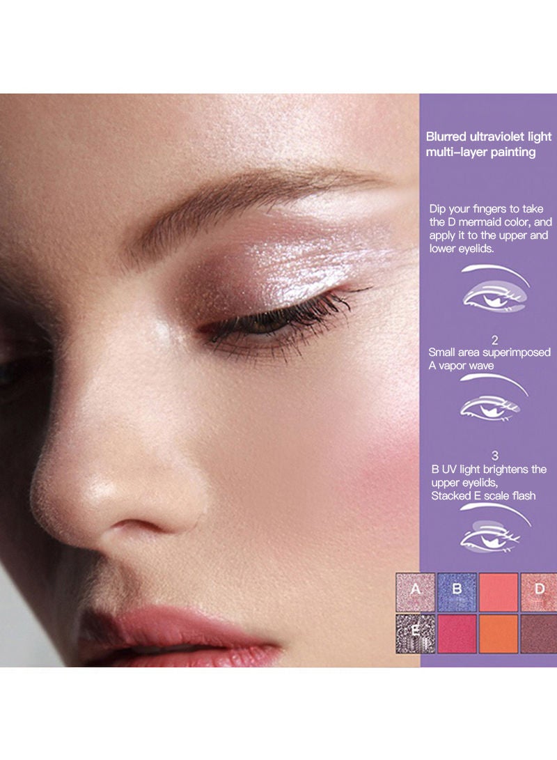 REC Player Multi-control Eye Shadow Plate Eye Shadow Pearl Waterproof Sequins Earth Color 8.8g - Image 4