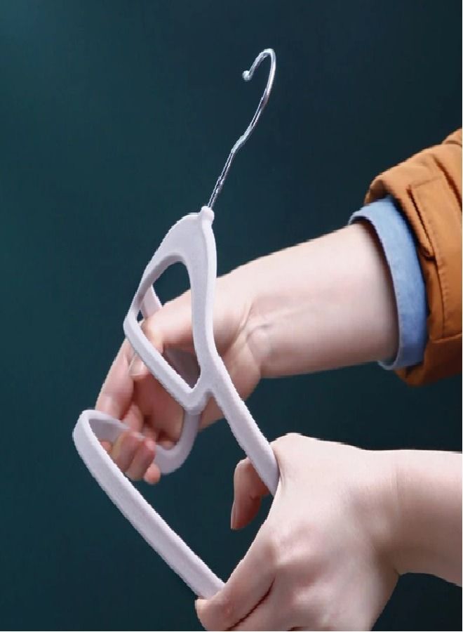 10-Piece Non-Slip Flocking Hangers Grey - Image 4
