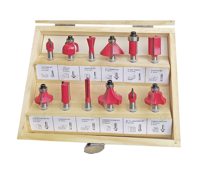 Inditrust Inditrust 6 mm Router Bit Set 12 Pcs Multi Shape for RouterTrimmer Combo with Wooden Box Specially Designed for Wood Working  - Image 2