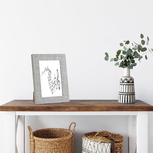 CORE ART 8x10 Picture Frame, Handmade Wood Rustic Gray (Grey) Photo Frame Set of 2, High Definition Semi-tempered Glass Wall or Tabletop Display - Image 5