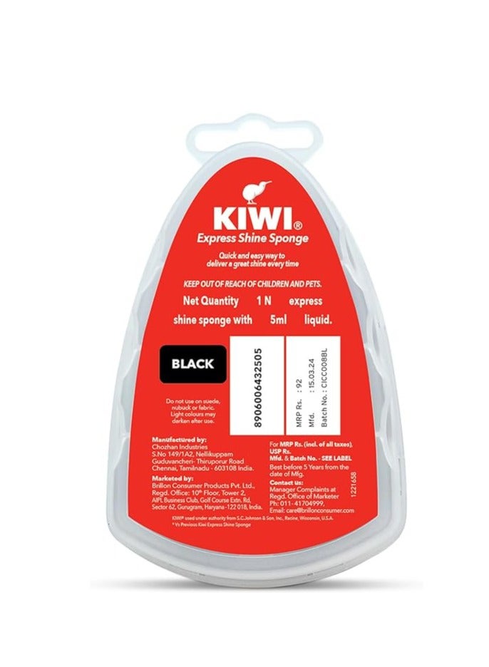 كيوي KIWI Express Shine Sponge ملمع أحذية، أسود، 5 مل - Image 2