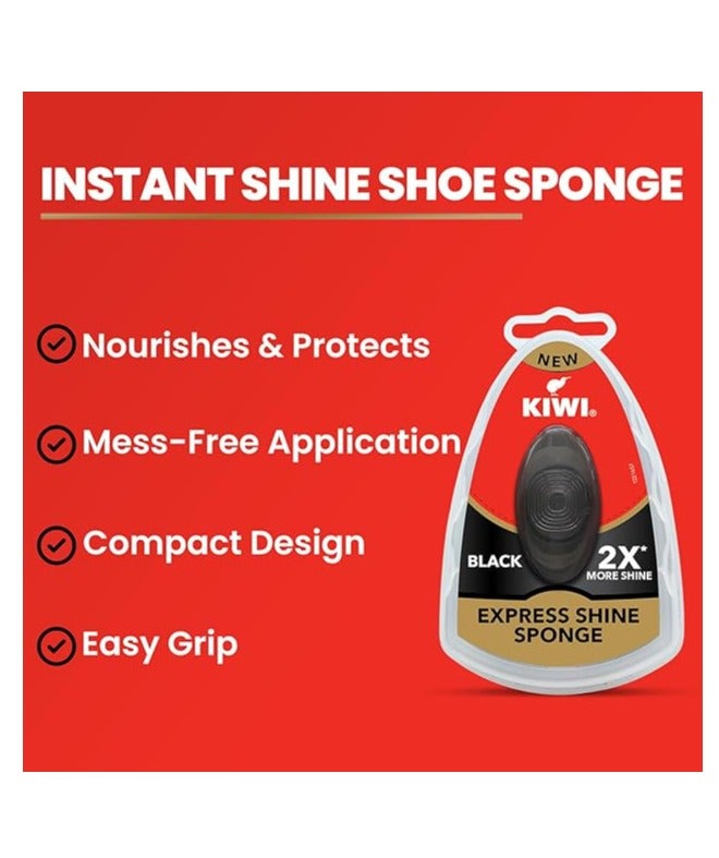 كيوي KIWI Express Shine Sponge ملمع أحذية، أسود، 5 مل - Image 4