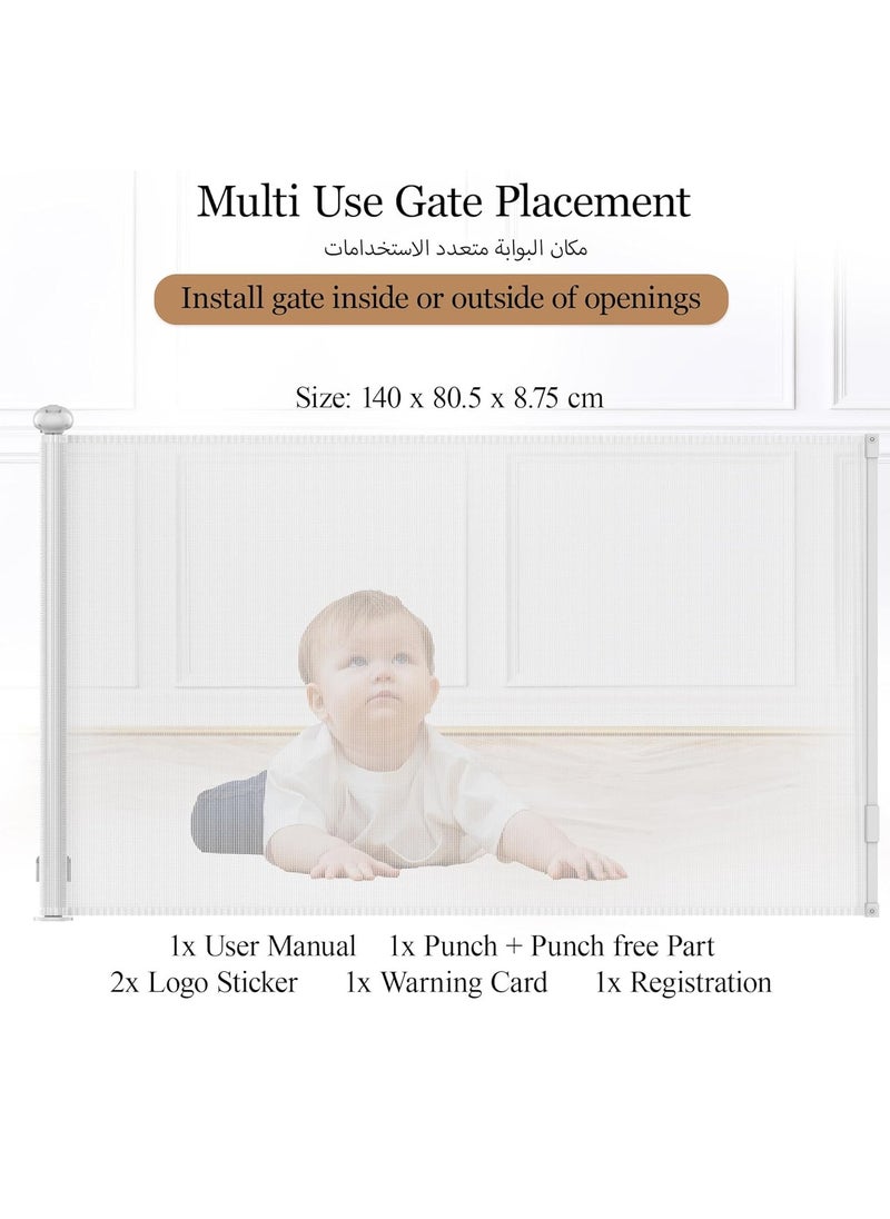 Gonice Baby Gate Extra Wide 150W x 86H Baby Safety Gate for Stairs and Doors No Drilling, Portable Easy Install Dog Gate- Black, 59" x 33.8"  - Image 4