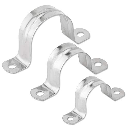 ISPINNER 25pcs M25 Stainless Steel Rigid Pipe Strap for 1 Inch Hose OD, 2 Holes Cable U Bracket Clamp Hanger Tube Strap Tension Clips - Image 1