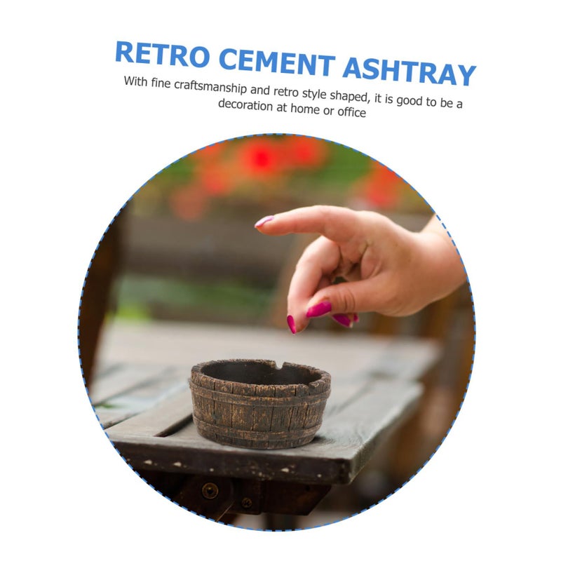 Retro Cement Ashtray Compact Ashes Holder For Home Office Desk Decor Lightweight Smoker Accessory - Image 5