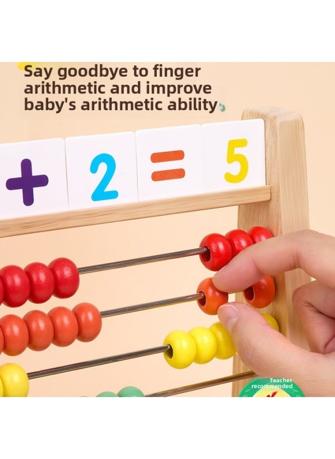 Generic - Children's Arithmetic Calculation Rack Addition And Subtraction Learning Mathematics Teaching Aids Arithmetic Beads Kindergarten Primary School First Grade-Color:E Card Style ❤ Computing Frame + Digital Huarong Road - Image 1