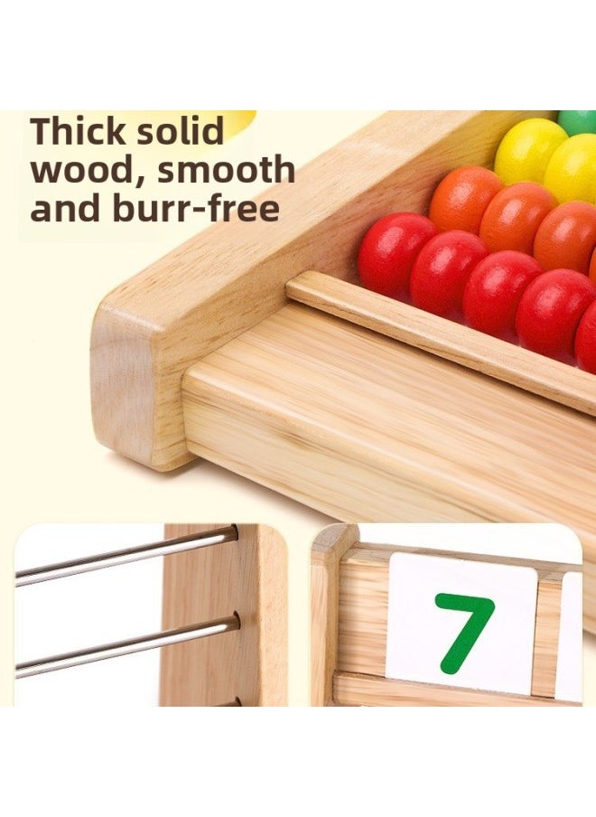 Generic - Children's Arithmetic Calculation Rack Addition And Subtraction Learning Mathematics Teaching Aids Arithmetic Beads Kindergarten Primary School First Grade-Color:E Card Style ❤ Computing Frame + Digital Huarong Road - Image 1