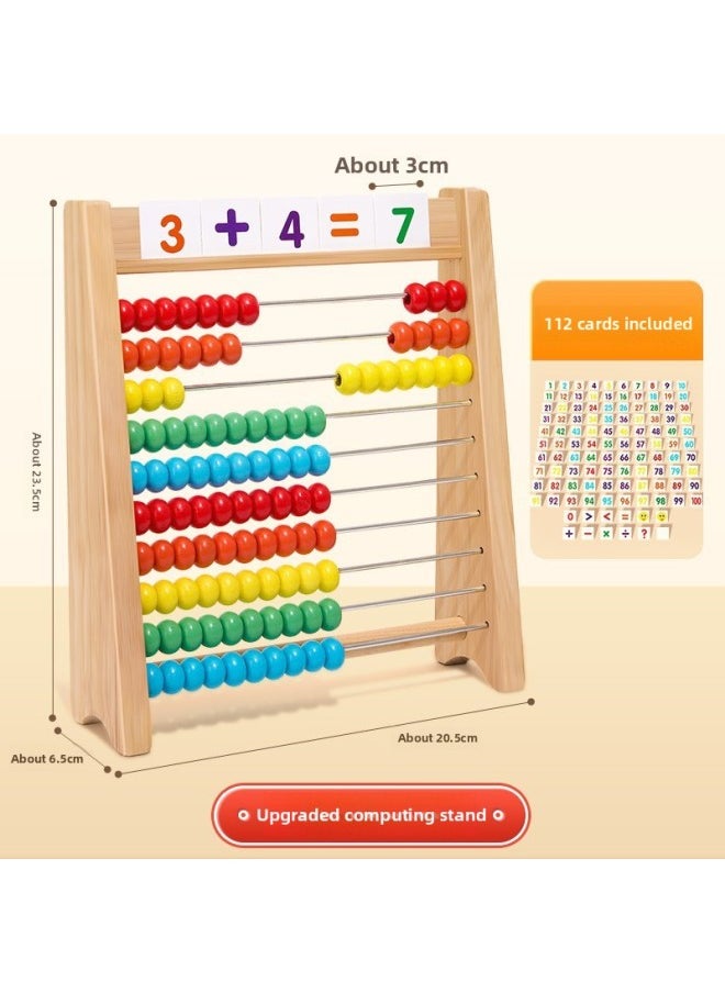 Generic - Children's Arithmetic Calculation Rack Addition And Subtraction Learning Mathematics Teaching Aids Arithmetic Beads Kindergarten Primary School First Grade-Color:E Card Style ❤ Computing Frame + Digital Huarong Road - Image 1