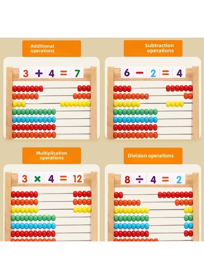 Generic - Children's Arithmetic Calculation Rack Addition And Subtraction Learning Mathematics Teaching Aids Arithmetic Beads Kindergarten Primary School First Grade-Color:E Card Style ❤ Computing Frame + Digital Huarong Road - Image 1
