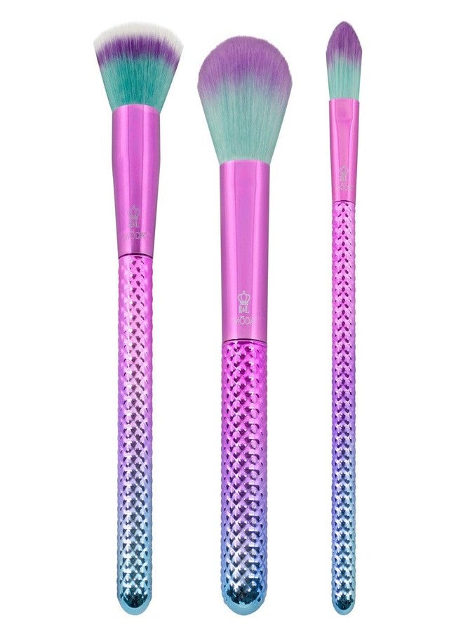 MODA Prismatic 4pc Base Face Kit – Foundation, Blush, Highlight & Glow Brushes – Vibrant Vegan Makeup Brush Set with Synthetic Filaments - Image 2