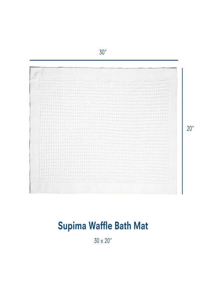 ONSEN Supima Cotton Waffle Bath Mat - Bathroom Rug, Washable Rug, Bathroom Floor Mat - Ultra-Absorbent, Quick-Dry, Soft & Durable Luxury Cotton - White, 20x30 in - Image 2